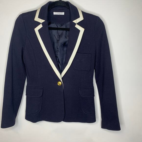8 Eight Blue White Schoolgirl Blazer Sz Small ? Lady Jacket - Picture 5 of 7